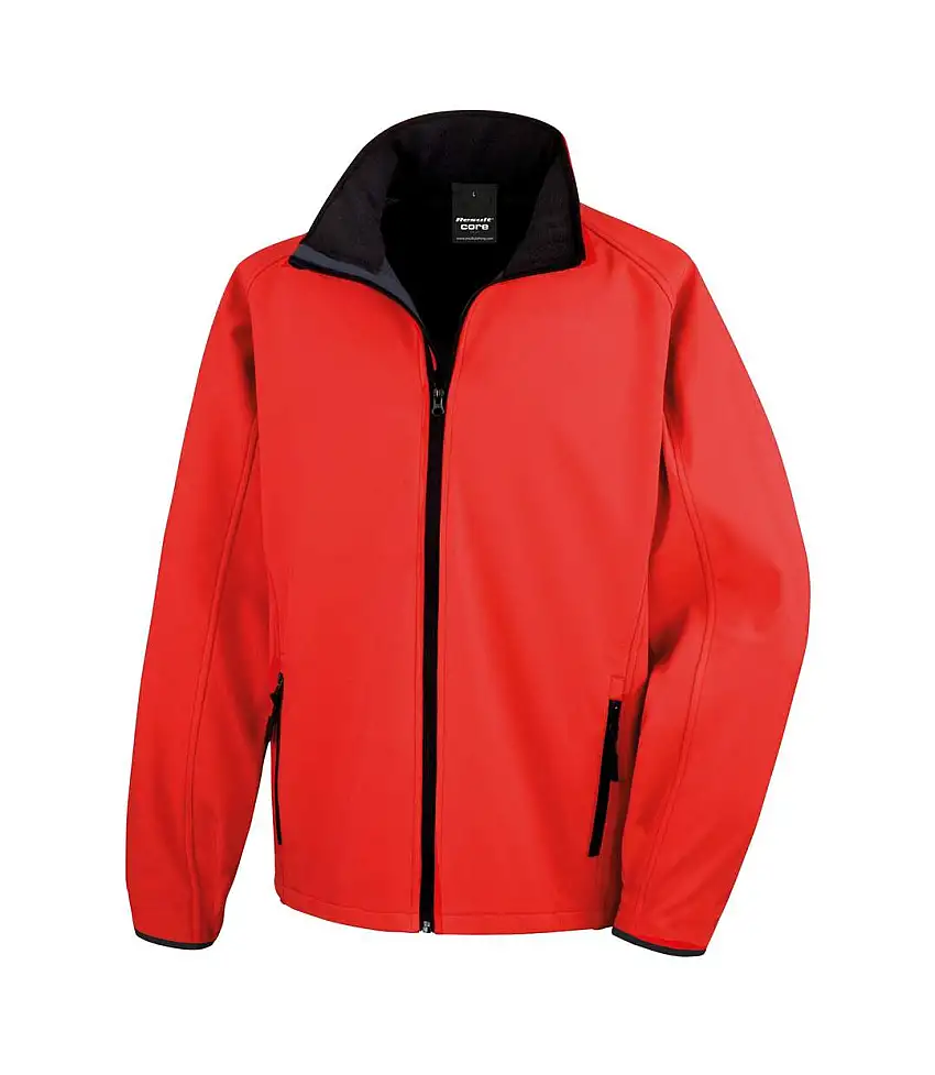 Mens Printable Soft Shell Jacket Red Black Result Core