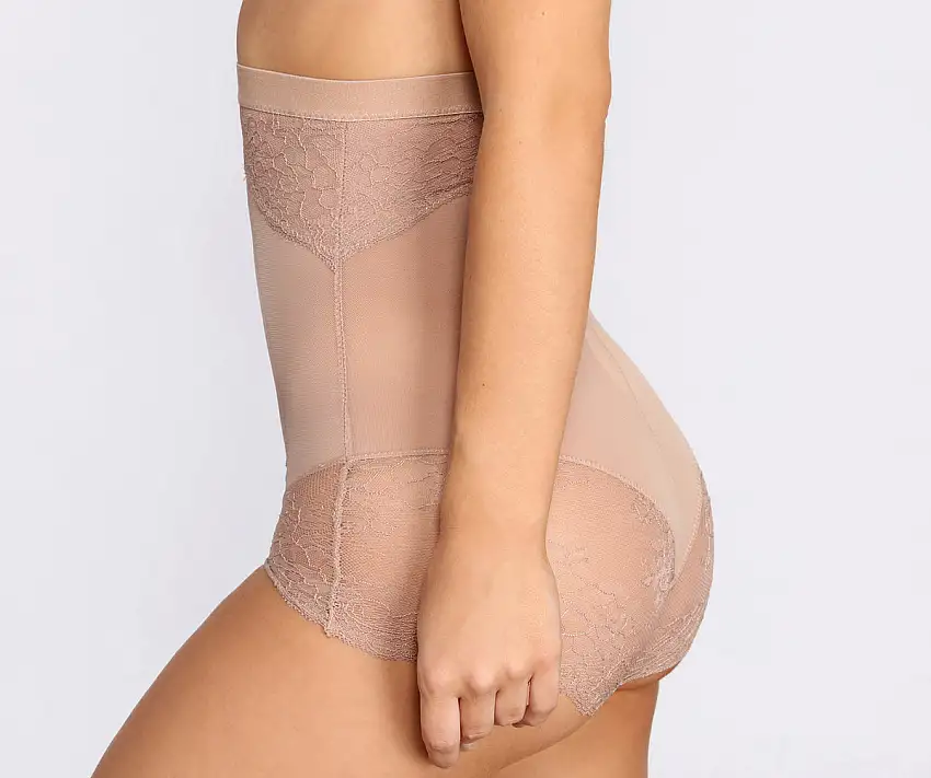 Sheer Mesh Lace Trim Shaper Short
