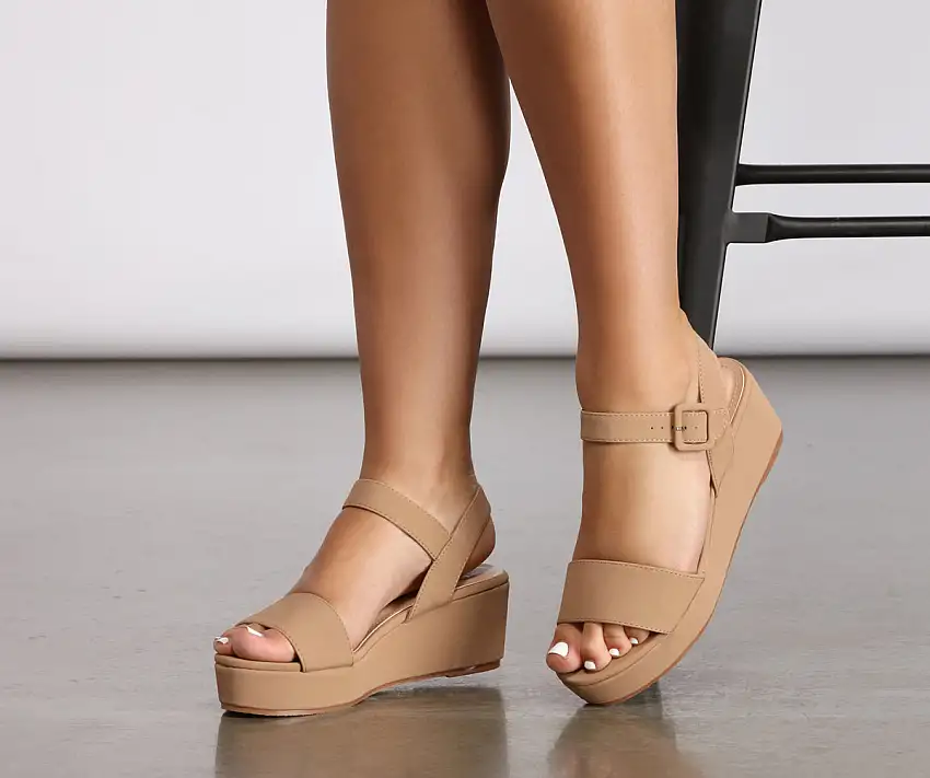 Casually Chic Nubuck Platform Wedges