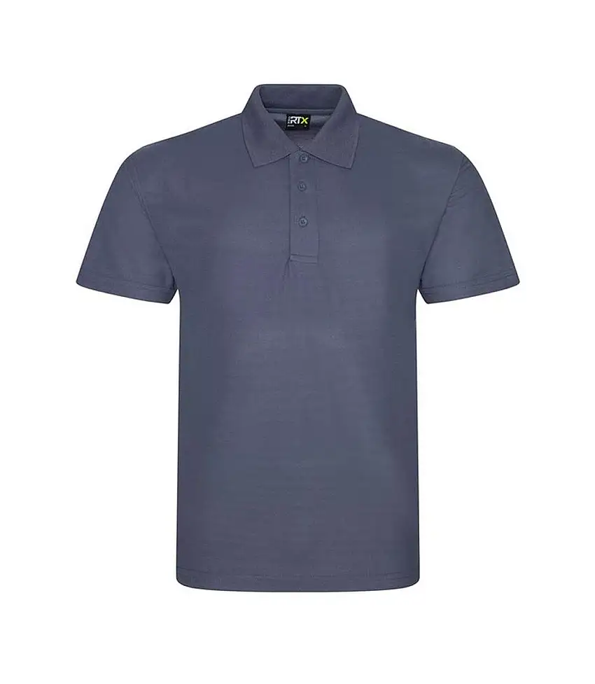 Mens Polyester Polo Shirt Solid Grey PRO RTX