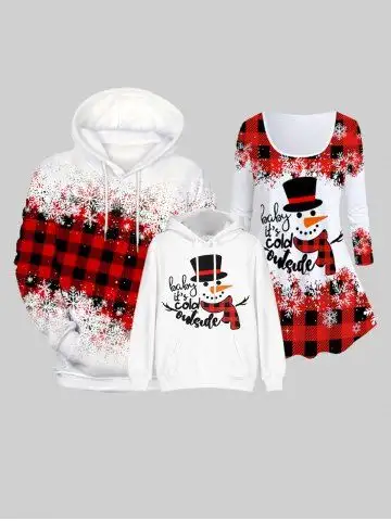 Kids Snowflake Letter Print Christmas Hoodie - 120