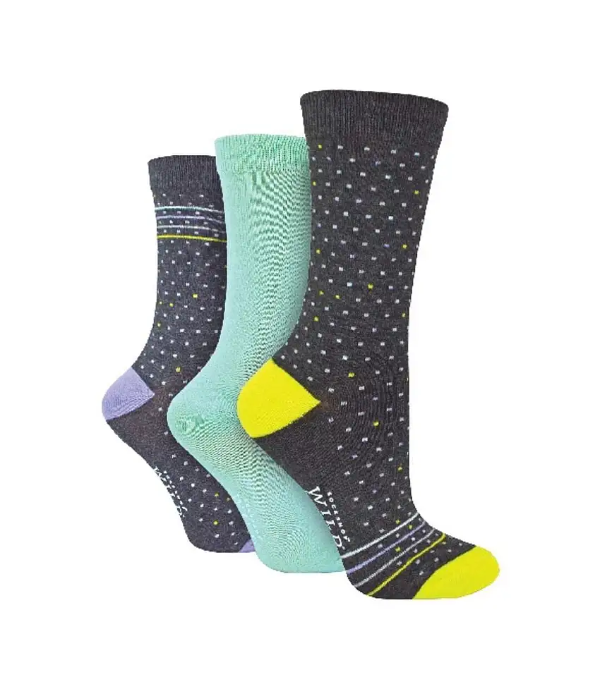 3 Pack Ladies Patterned Bamboo Socks for Summer