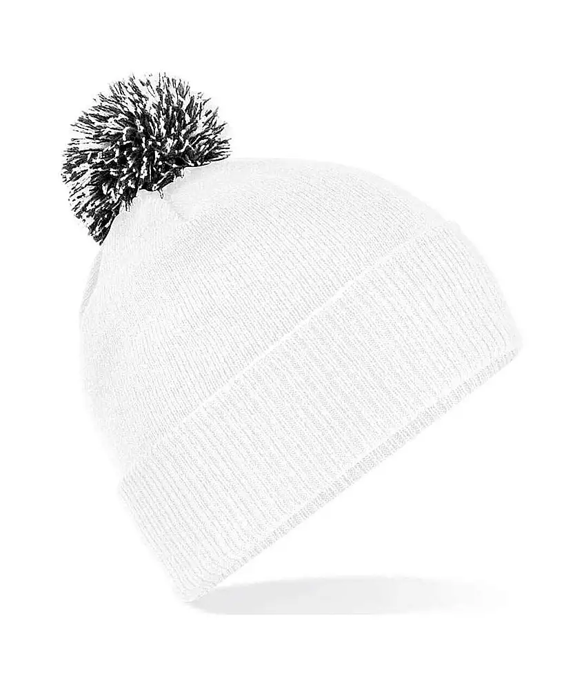 Unisex Adult Beanie White Black Beechfield