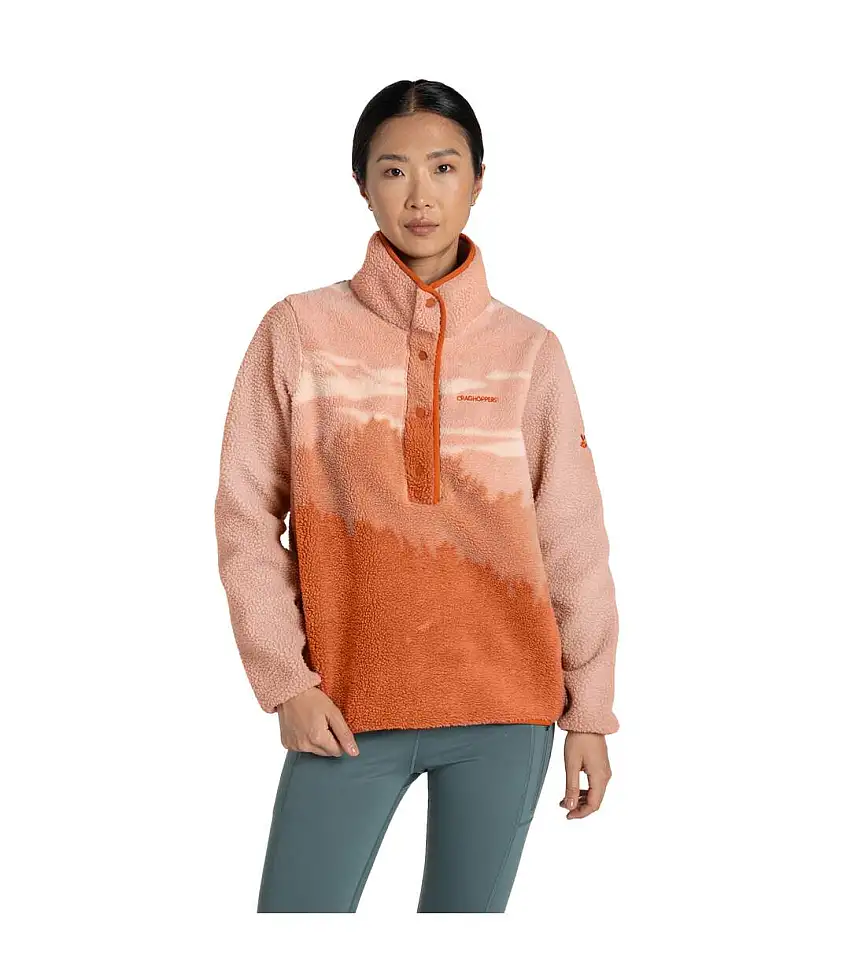 Womens/ladies Rosemary Landscape Overhead Fleece Top Clay Craghoppers