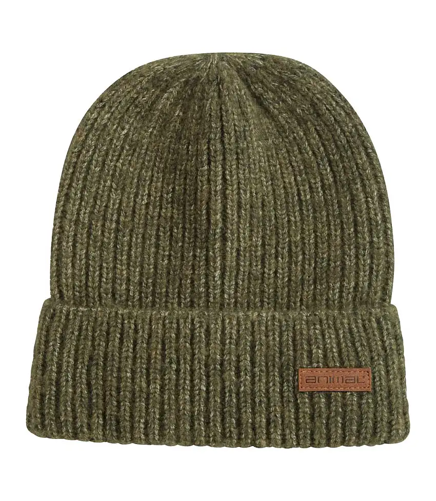 Mens Codi Knitted Recycled Beanie Khaki Animal