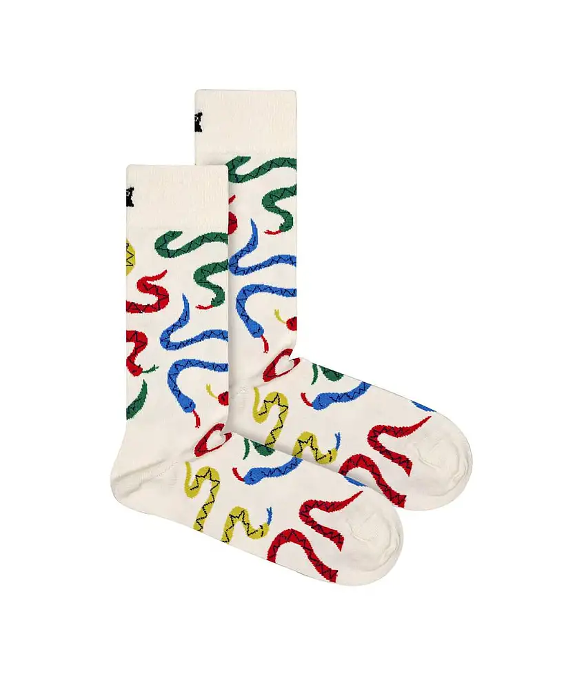 1 Pack Unisex Cotton Bright Colourful Snakes Design Socks