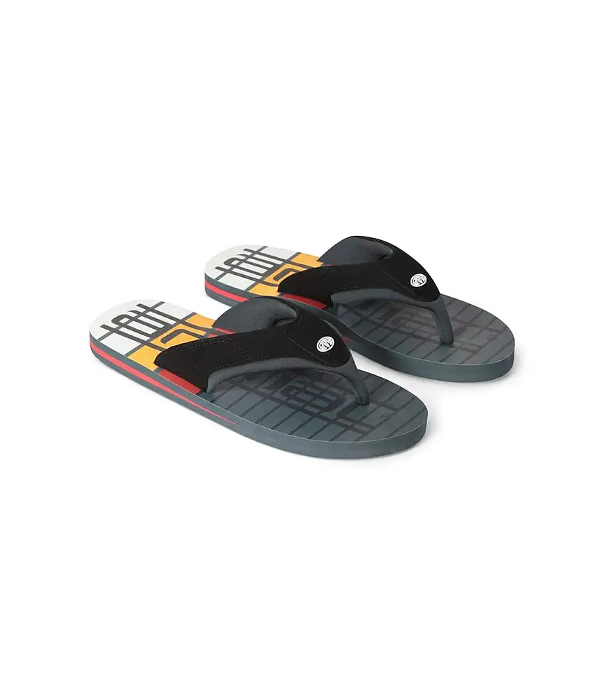 Mens Jekyl Recycled Flip Flops Grey Animal