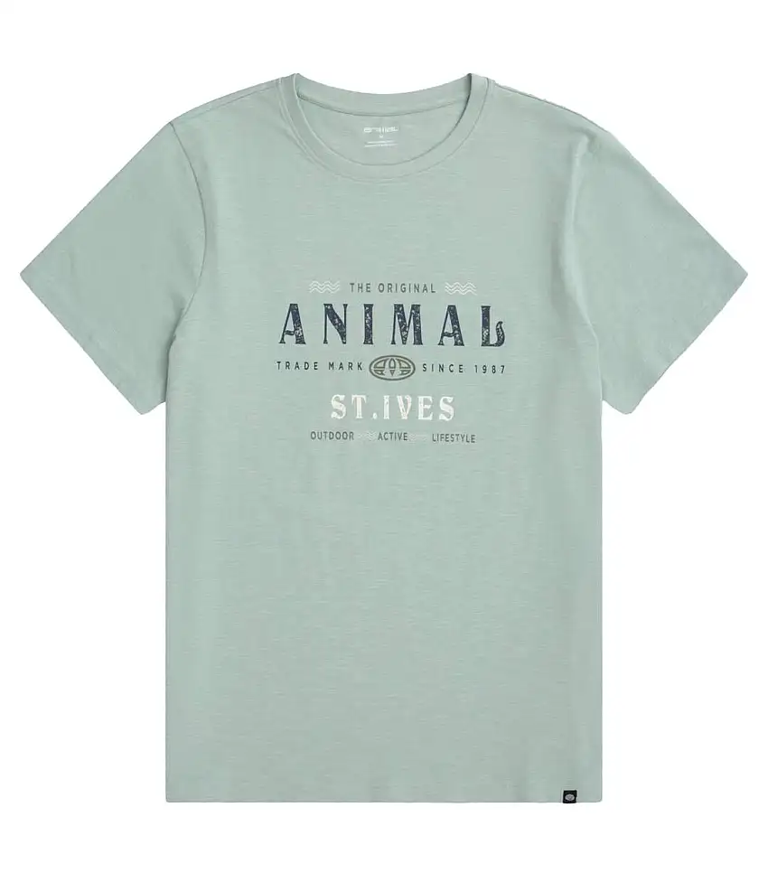 Mens Jacob St Ives T-shirt Green Animal