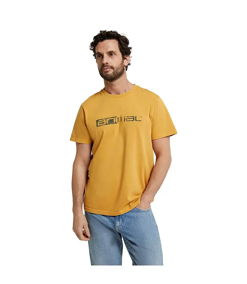 Mens Jacob Back Print Organic Logo T-shirt Yellow Animal