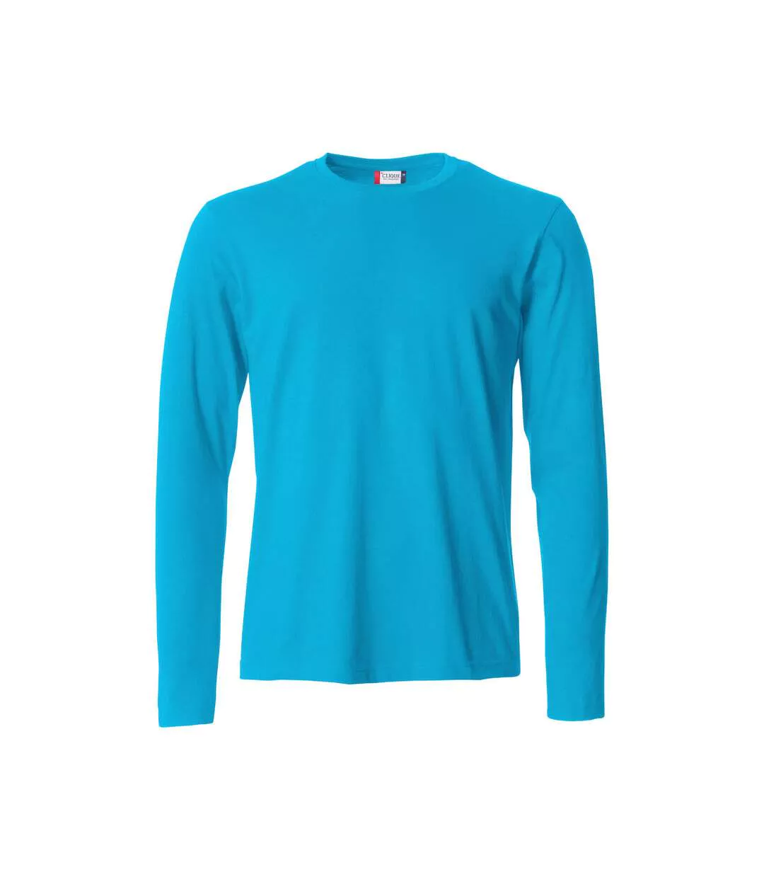 Mens Basic Long-sleeved T-shirt Turquoise Clique