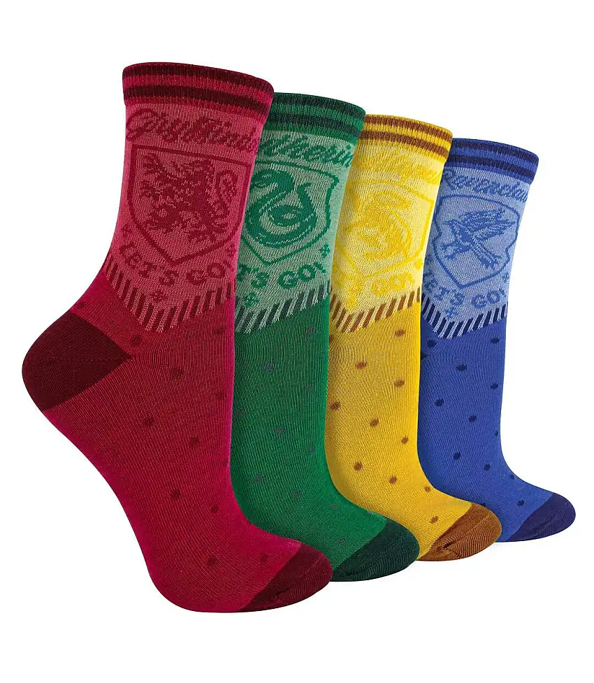 4 Pack Novelty Harry Potter Houses Socks for Men and Women