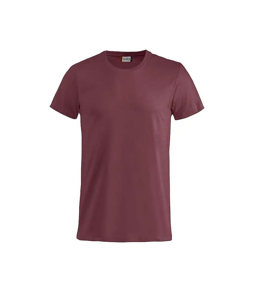 Mens Basic T-shirt Burgundy Clique
