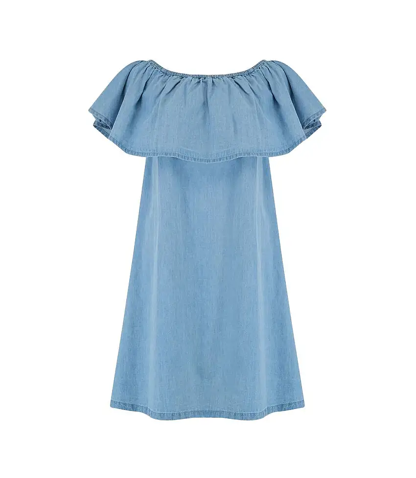 Animal Senorita Woven Dress (Chambray Blue) - UTAN1608