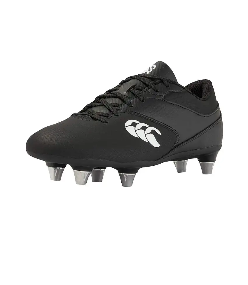 Mens Phoenix Raze Soft Ground Rugby Boots Black White Canterbury