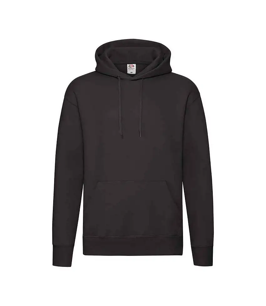Mens Premium Hoodie Black Fruit Of The Loom