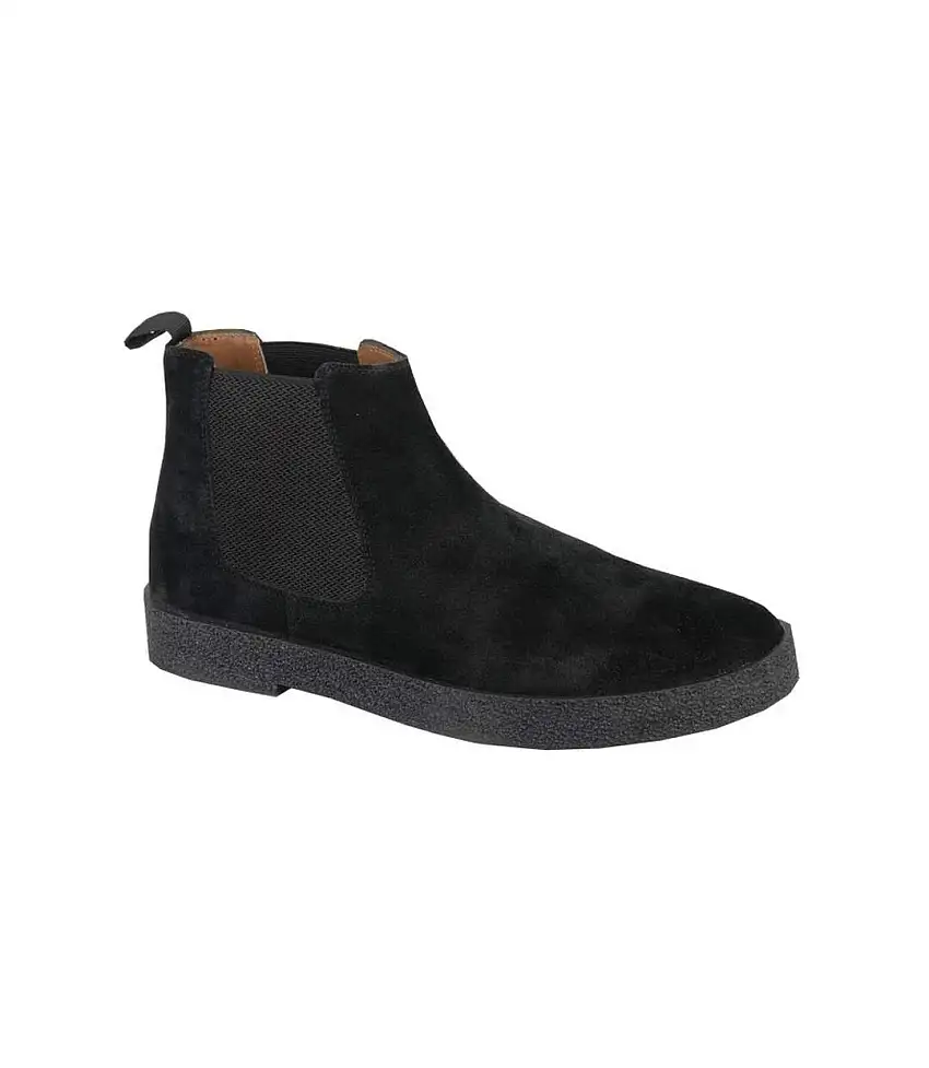 Mens Plain Suede Ankle Boots Black Roamers