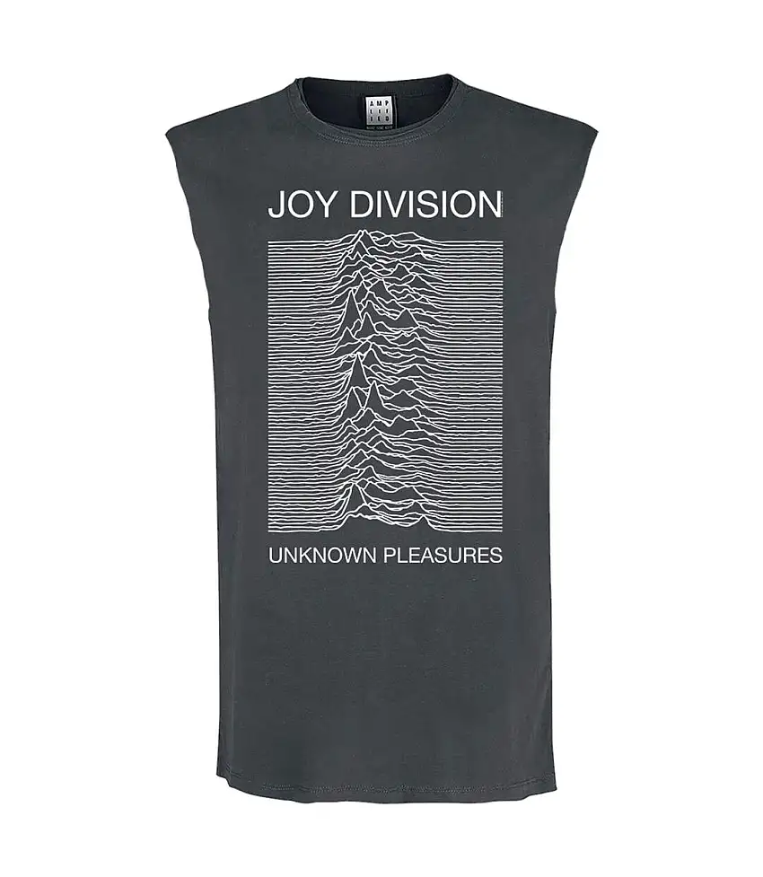 Mens Unknown Pleasures Joy Division Tank Top Charcoal Amplified