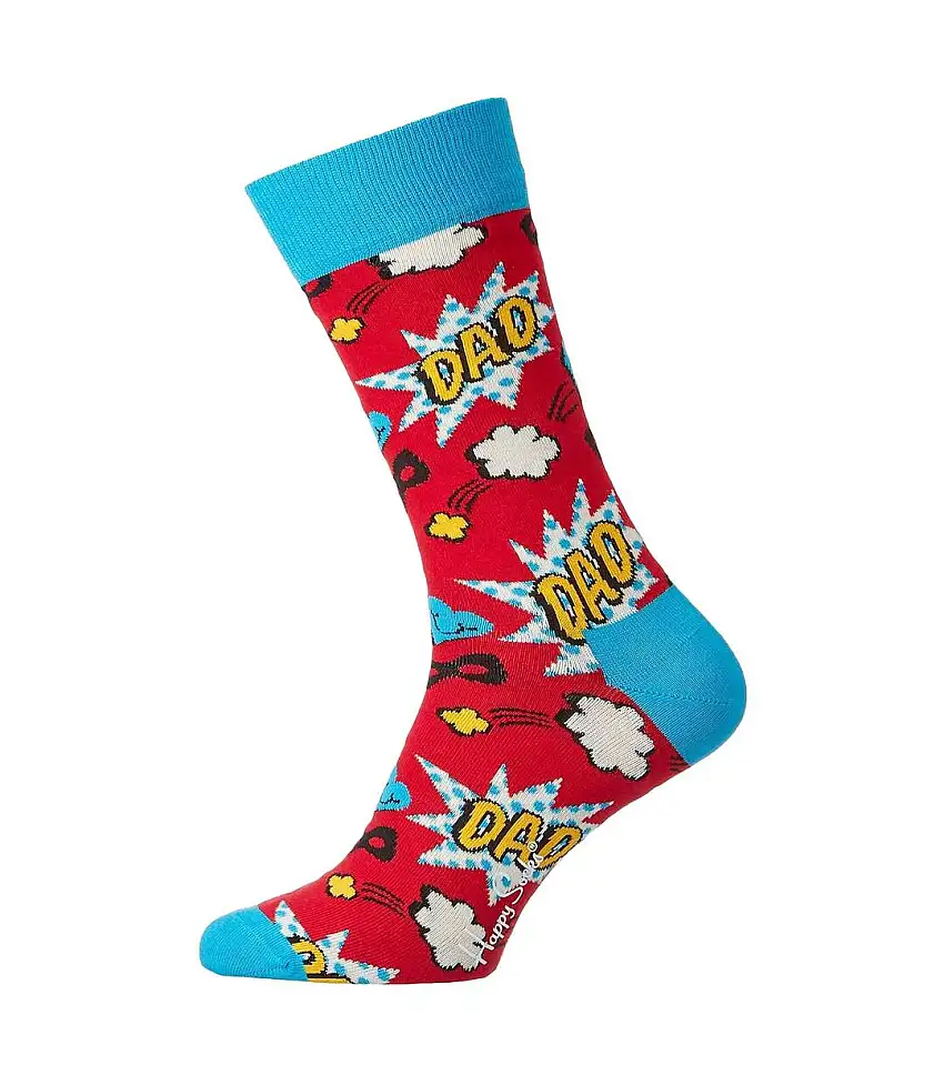 Comic Pattern Cotton Blend Dad Socks for Men & Women