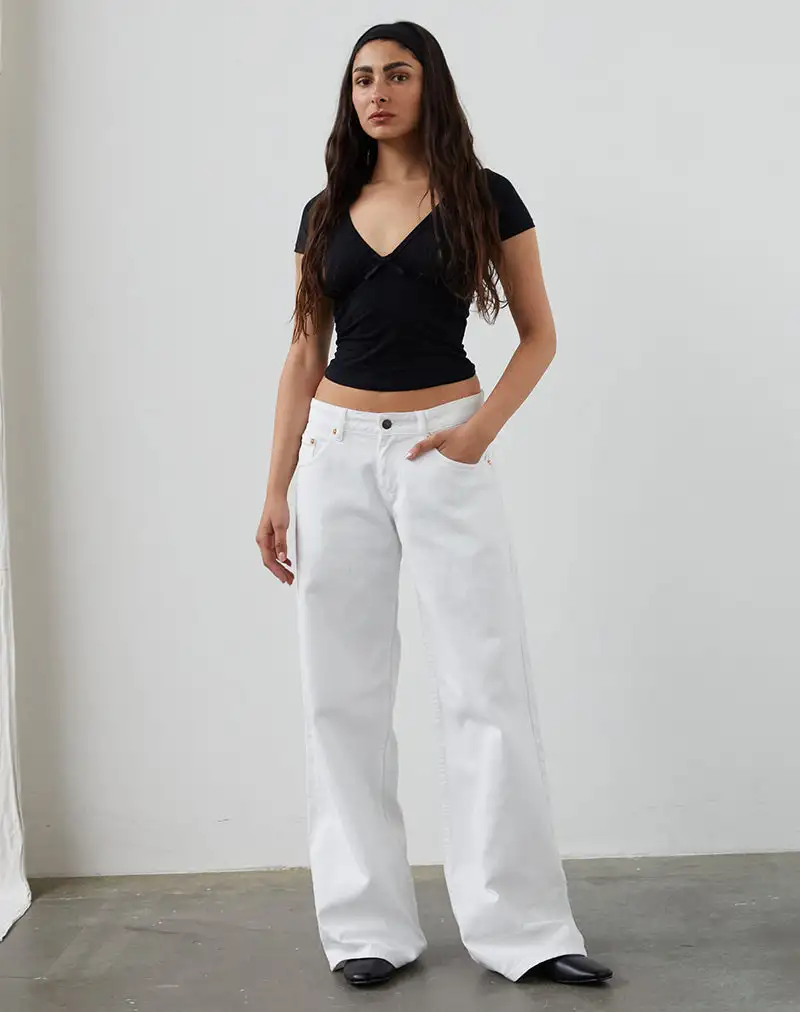 Low Rise Roomy Jeans in True White