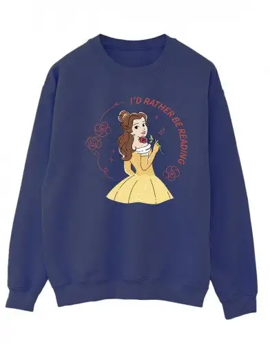 Disney Womens/Ladies Beauty And The Beast I´d Rather Be Reading Sweatshirt