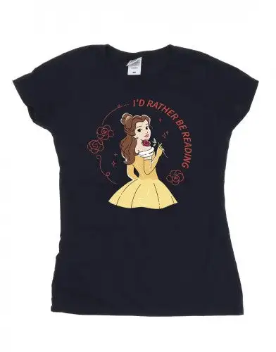 Disney Womens/Ladies Beauty And The Beast I´d Rather Be Reading Cotton T-Shirt