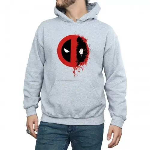 Deadpool Mens Paint Splatter Logo Hoodie