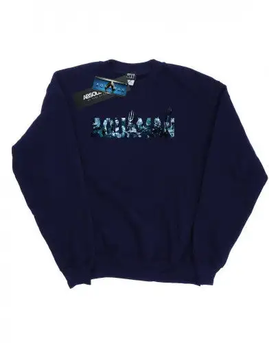 DC Comics Boys Aquaman Text Logo Sweatshirt