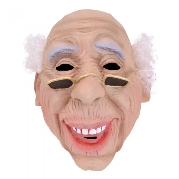 Bristol Novelty Unisex Old Man Head Mask With Hair And Glasses