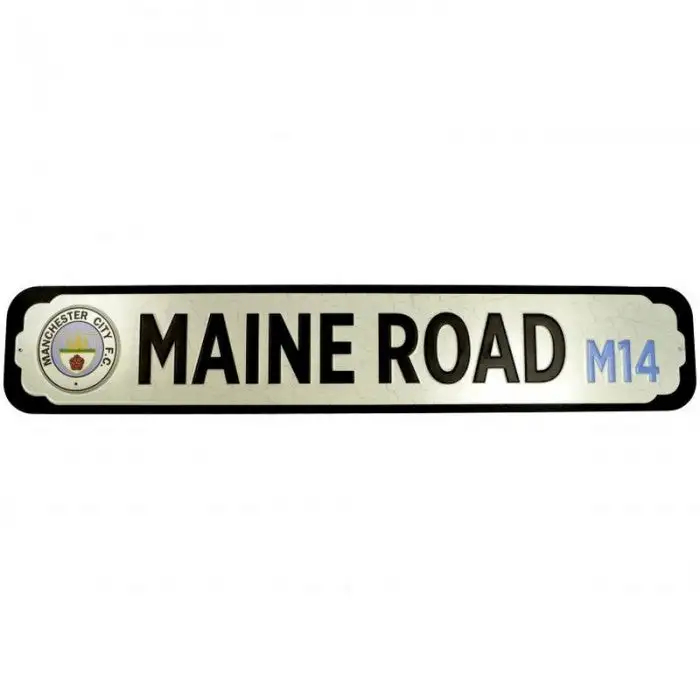 Manchester City FC Deluxe Maine Road M14 Metal Plaque
