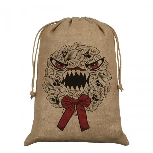Grindstore Anti Christmas Hessian Wreath Santa Sack