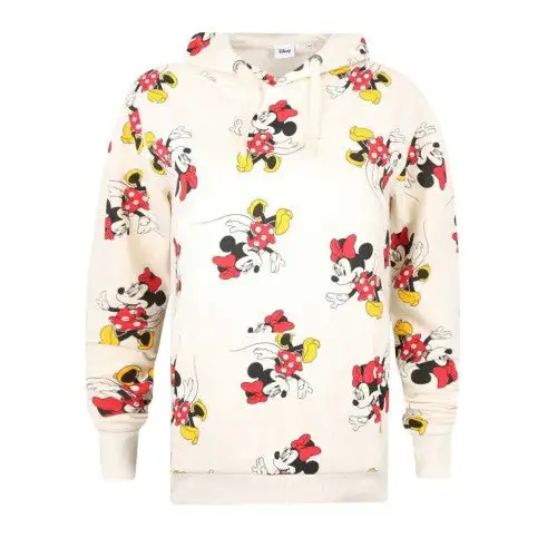 Disney Womens/Ladies Minnie Mouse All-Over Print Hoodie