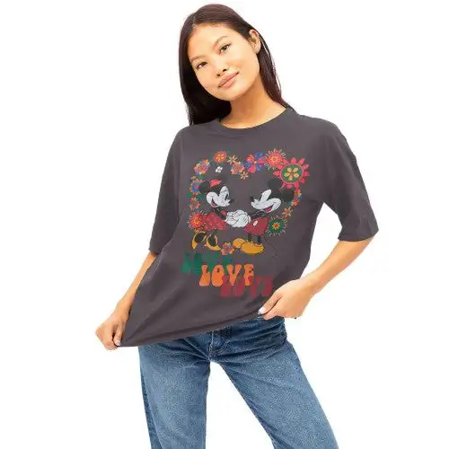 Disney Womens/Ladies Mickey Mouse Holding Hands T-Shirt