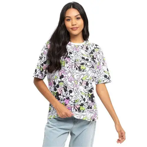 Disney Womens/Ladies Mickey Mouse & Friends All-Over Print T-Shirt