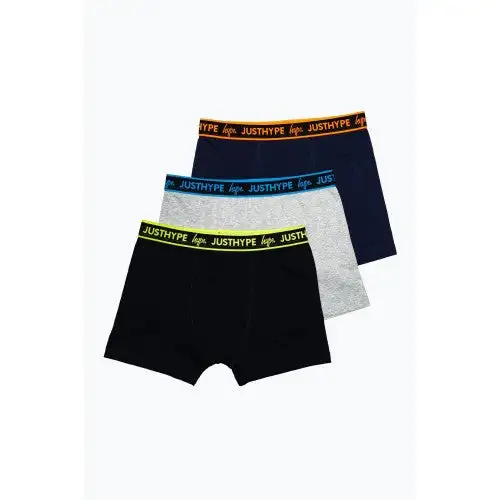 Hype Childrens/Kids Multicoloured Boxer Shorts (Pack of 3)