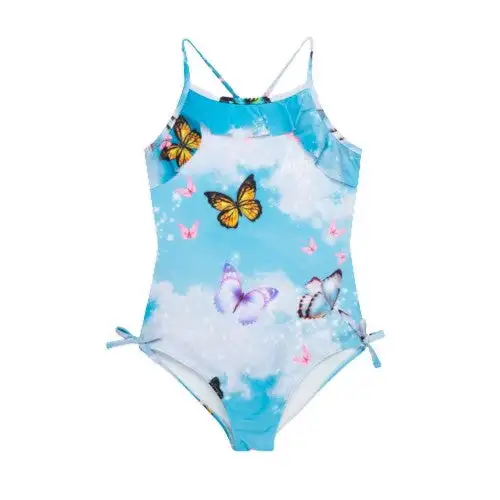 Hype Girls Glitter Butterfly Sky Frill One Piece Swimsuit