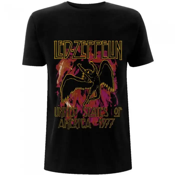 Led Zeppelin Unisex Adult Flames T-Shirt