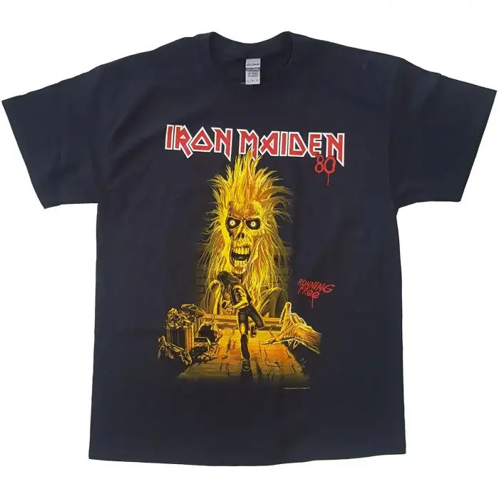 Iron Maiden Unisex Adult Running Free T-Shirt