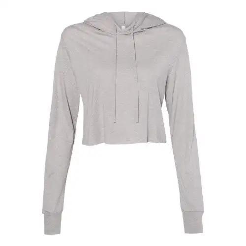 BELLA + CANVAS Womens Triblend Crop Long Sleeve Hoodie
