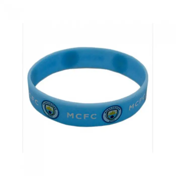 Manchester City FC Official Single Rubber Football Crest Wristband