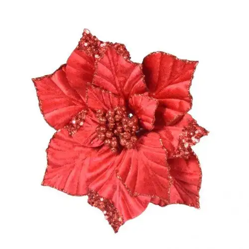 Davies Products Velvet Poinsettia Christmas Decoration