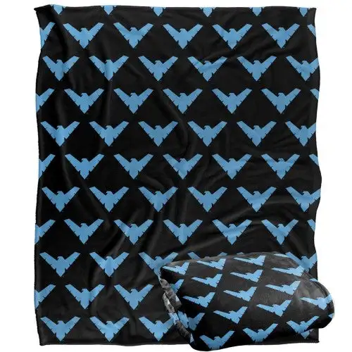 Batman All Over Logo Nightwing Blanket